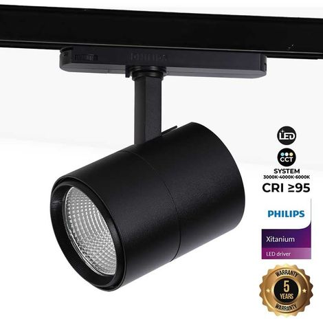 Spot trifase per binari LED CCT 42W - CRI 95 - Driver Philips