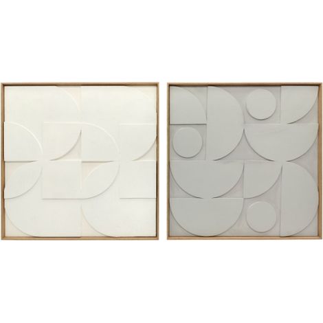 Decorazione murale 3D geometrica moderna – Set di 2 pannelli decorativi bianchi per salotto e ingresso, dimensioni 80 × 3,5 × 80 cm, stile contemporaneo ed elegante