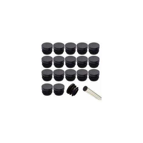 Tapones para sillas de 16 mm, juego de 32 piezas de tapones redondos de plástico para sillas, tapones para tubos de sillas, tapones para patas de sillas, protectores para patas de sillas - Crezuo (1/4)