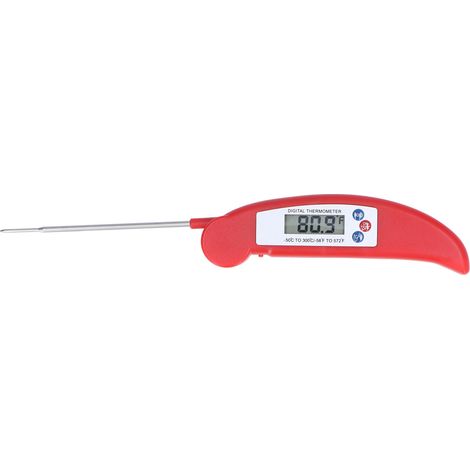 Schnelles digitales Lebensmittelthermometer mit faltbarer Sonde zum Kochen, zur Messung der Temperatur von (rotem) Fleisch. (1/5)
