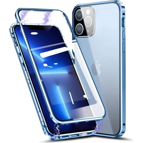 Blaue Hülle für iPhone 13 Pro Max, Vorder- und Rückseite, 360° (1/5)