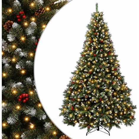 Sapin de Noël Artificiel à Branches Articulées 240 cm 600 LED vidaXL
