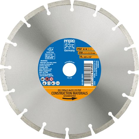 PFERD 68023223 Ds Psf Diamanttrennscheibe Durchmesser 230 mm Bohrungs-Ø 22.23 mm  1 St. (1/2)