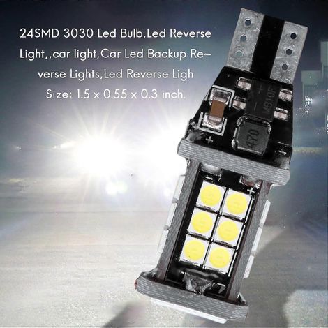 unidad sin errores 921 912 T10 T15 W16W Luz de marcha atrás LED, 24 SMD 3030 Bombilla LED 1500 lúmenes extremadamente brillante (（）) (1/4)