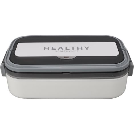 Boîte à bento en acier inoxydable 316, capacité 700 ml, étanche, compatible micro-ondes, blanche, idéale pour l'école et le bureau. (1/5)