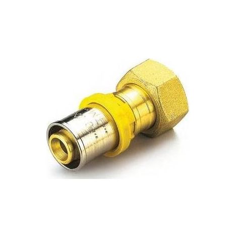 Raccord multicouche à gaz droit avec joint pivotant et plat