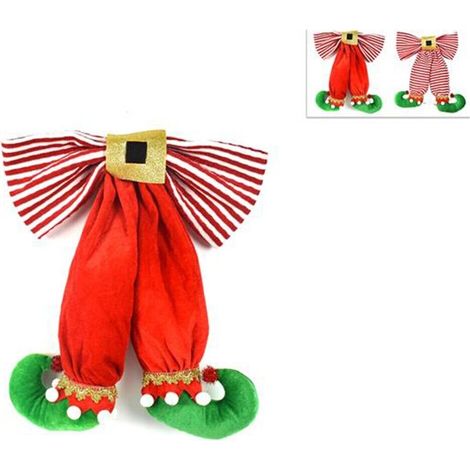 Fiocco con gambe giullare di corte palline puntale per albero di natale addobbi decorazioni natalizie 40 cm idea regalo - decoro: decoro 2 (1/5)