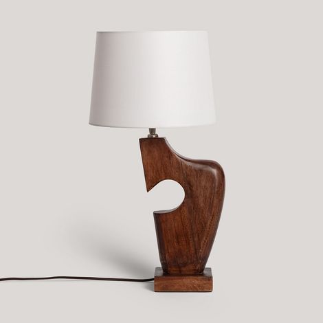 Lámpara de Mesa Madera Hunar IV ILUZZIA Blanco (1/5)