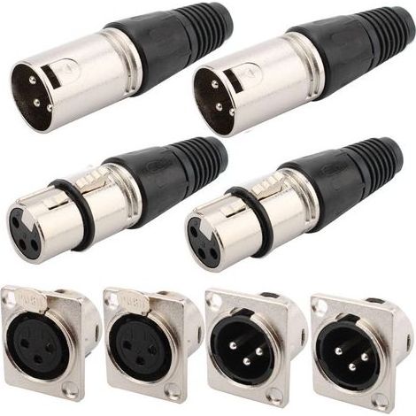 Connecteur XLR 3 broches mâle/femelle, fiche de câble microphone, prise audio pour montage sur panneau (1/5)