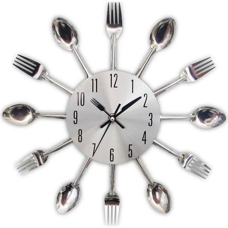 Kitchen cutlery design, fork and knife - Creative - Silver - Decoration for modern home, office, club