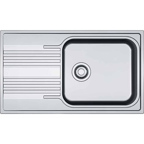 Franke – Évier inox décor 860 x 500 mm – Bac à laver réversible 450 x 400 x 190 mm – Vidage automatique 90 mm – Fixation incluse (1/3)
