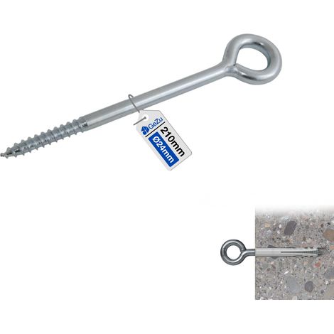 Boulon à oeil 160 mm Galvanisé Boulons à anneau à œil à tige à vis Fermée Robuste GeZu