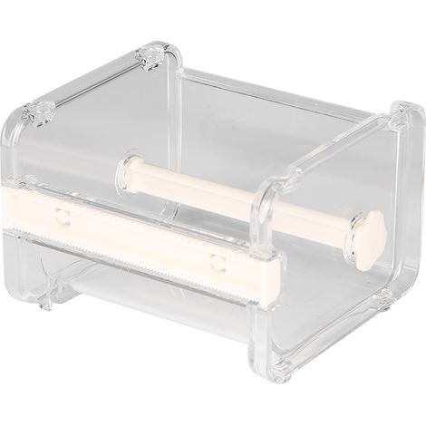 Distributeur de ruban adhésif transparent créatif pour bureau, porte-ruban WashiTape avec coupe-ruban blanc (1/5)