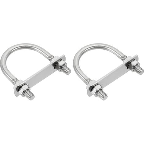 M8 Boulons en U, 2pcs Bride de Fixation en U Solide 42mm Innenbreite 72mm Longueur, Boulon à Œil de Serrage Acier Inoxydable 304 avec Ecrous Et Plaques pour Fixation de Tuyaux (1/5)