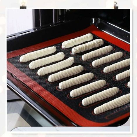 Tapis De Cuisson - Silicone Platine - 40 x 30 cm - Antiadhésif Haute Température - Pour Pâtisserie Macarons - Lot De 2 (1/4)