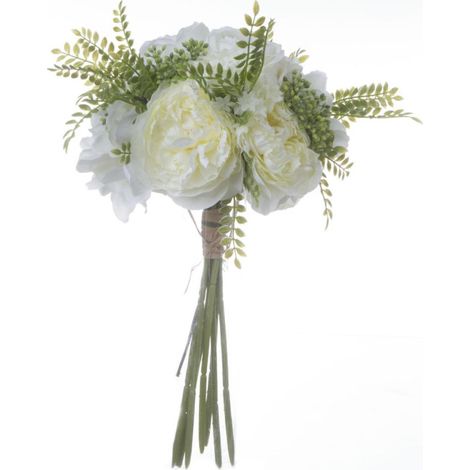 Bouquet de Fleurs "Cecil" 35cm Blanc
