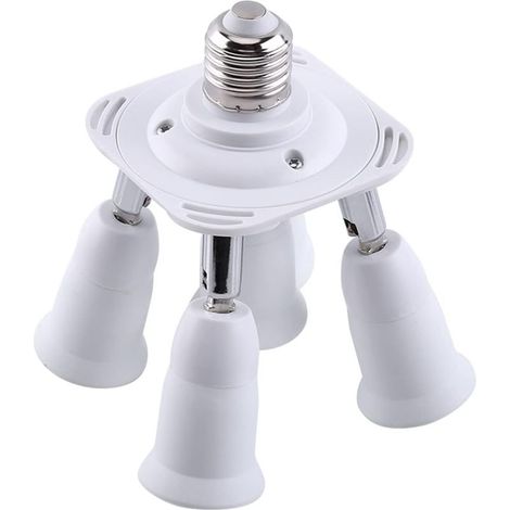 5 en 1 E27 Adaptateur pour Séparateur de Prises Socket Adaptateur Répartiteur Adaptateur de Douille Support de Convertisseur Pour E27 Ampoules LED (1/5)