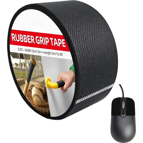 Cinta adhesiva antideslizante de 5 cm x 5 m, tira de agarre de PU negra con textura de diamante, resistente al agua, al desgaste y al calor para escaleras, peldaños, pasamanos, herramientas y equipos  (1/5)