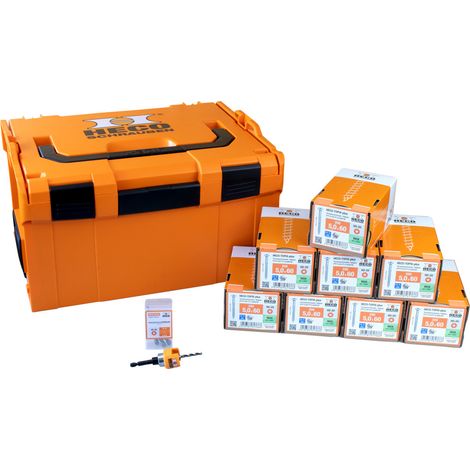 HECO Sortimentskoffer L-BOXX 238 Terrassenset Senkkopf A2,  5,0x60 mit 1.600 Schrauben (1/2)