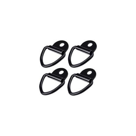 SHINING HOUSE Lot de 4 Anneaux de Fixation en D - en Acier Inoxydable Robuste - pour remorques, camions, Roues, Bateaux - Noir (1/5)