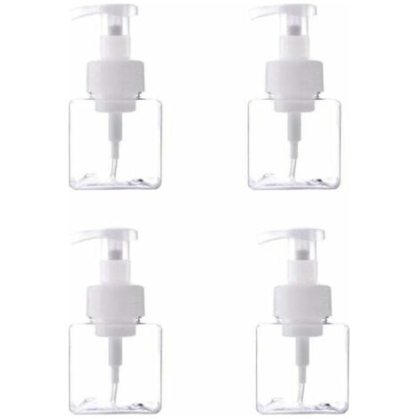 QORVA-4pcs 250 ml Boîteille de Distribution en Plastique Transparent, Distributeur de Savon Manuel, Boîteille de Distributeur de Savon, Adapté au Savon Liquide et au Désinfectant pour Les Mains-Fei Yu