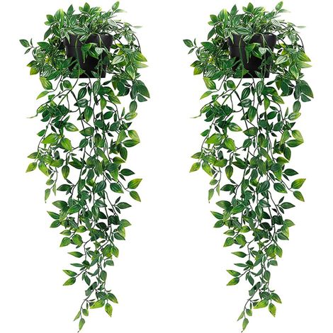 Plantes artificielles suspendues avec pots, 2 plantes artificielles (1/5)