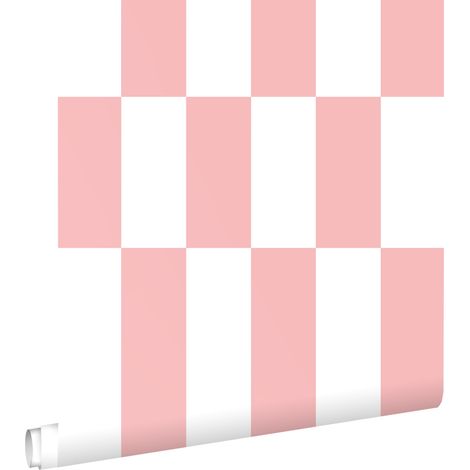 papier peint à rayures rose et blanc - ESTAhome (1/5)