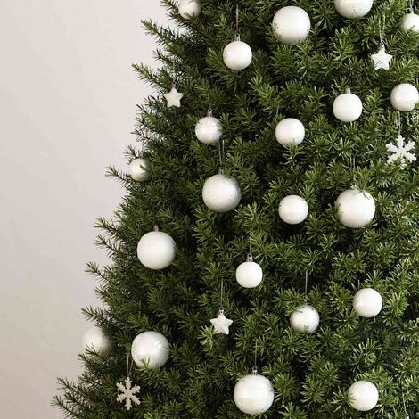 Ensemble de boules de Noël 111 pièces blanc polystyrène (1/5)