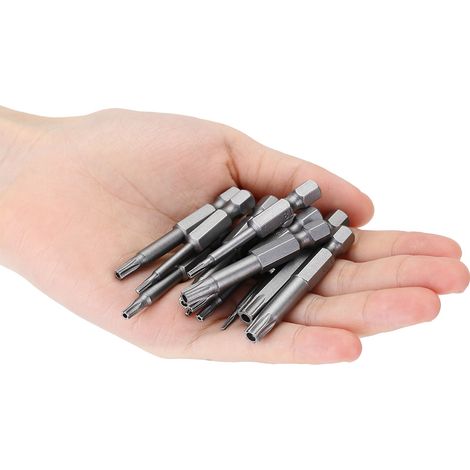 12 embouts de tournevis magnétiques en acier au chrome-vanadium, tige hexagonale 1/4 po, T5-T40 (1/5)