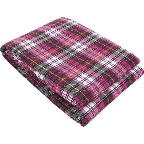 Alèze d'incontinence lavable grande taille 60x90 cm, très absorbante, motif carreaux violet, pour lit médical ou usage domestique. (1/5)
