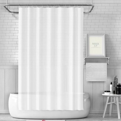 Rideau de bain anti-moisissure - En plastique - Imperméable et lavable - En PEVA - Avec 12 anneaux de rideau de douche - 180 x 200 cm - Blanc