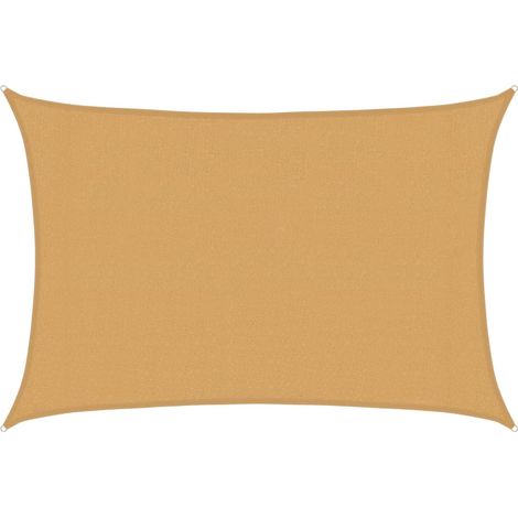 Voile d'ombrage  Voile de parasol 160 g/m² rectangulaire sable 3x5 m PEHD
