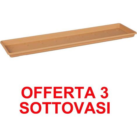 OFFERTA 3 SOTTOVASO GREEN BASICS TROUGH SAUCER 60CM MILD TERRA ELHO