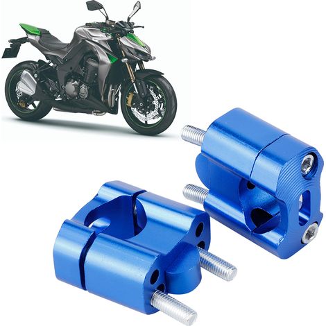 Paar 22 mm/28 mm 1/8 Zoll 7/8 Zoll Motorrad-Lenkerklemmungen Riser-Adapter CNC Aluminiumlegierung Blau (1/5)