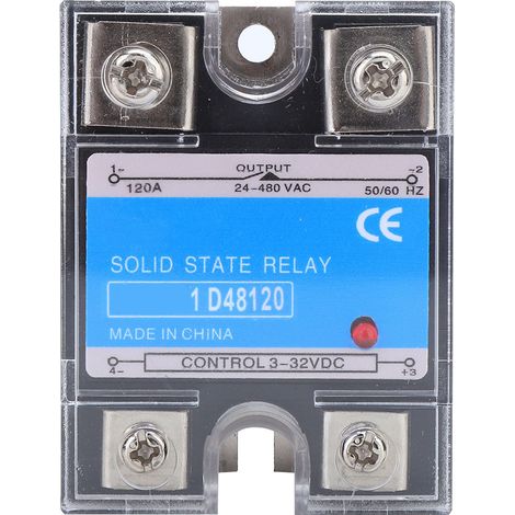 Relais statique DC AC 3-32V entrée 24-480VAC sortie SSR BERM-1D 48120 charge équipement électrique industriel (1/5)