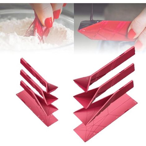 Set di misurini, 2 pezzi, cucchiai piccoli e grandi, 6 diverse misure, misurini piatti 3 in 1, multifunzionali, pieghevoli, utili in cucina. (1/5)