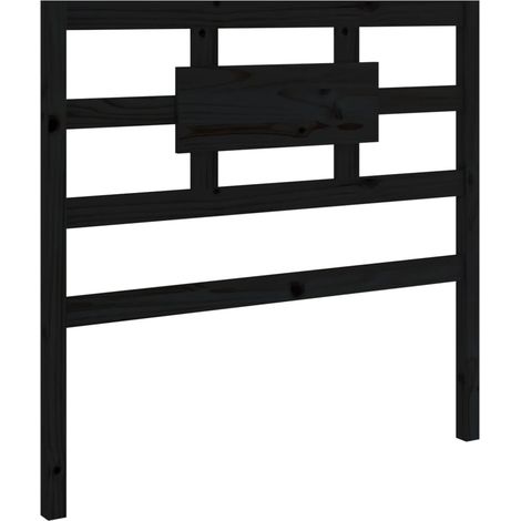 Tête de lit accessoire couchage chambre à coucher meuble 95,5 x 4 x 100 cm bois de pin noir TDL0202064