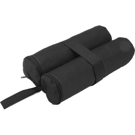 Sac de lestage pour tente avec fixation par crochets et boucles, idéal pour canapés, tonnelles et parasols, couleur noire. (1/5)