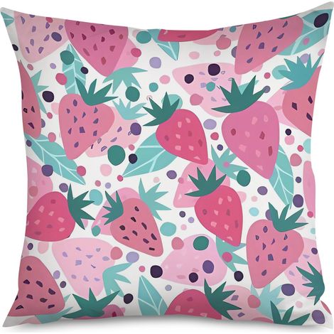 Housse de Housse Coussin Fraise Printemps (1/5)