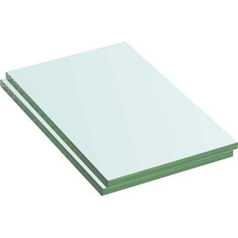 2 pcs Panneaux d'étagère, Tablettes Murale, Meubles de rangement Verre Transparent 20 x 12 cm MAE3243 (1/3)