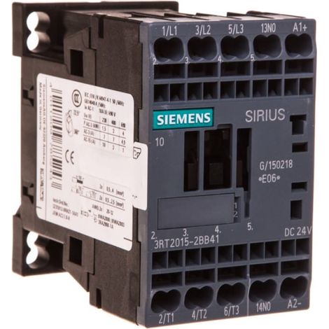 Contattore di potenza 7A 3P 24V DC 1Z 0R S00 3RT2015-2BB41
