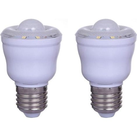 Lot de 2 Ampoules à détecteur de mouvement PIR avec Culot E27,2W, Blanc Chaud 3000K, Veilleuse Automatique On/Off,Cour AC 220-240V,Non dimmable (1/5)