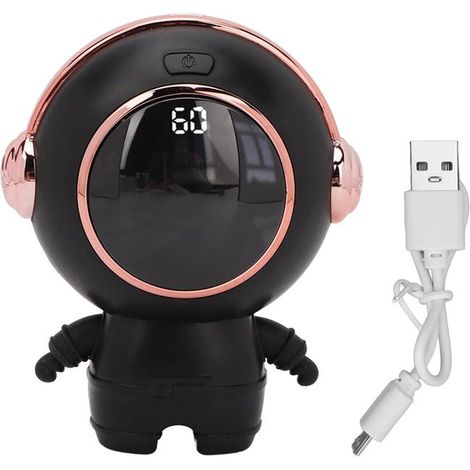 Calentador de manos portátil recargable por USB, calentamiento eléctrico digital rápido para invierno - Negro (1/5)