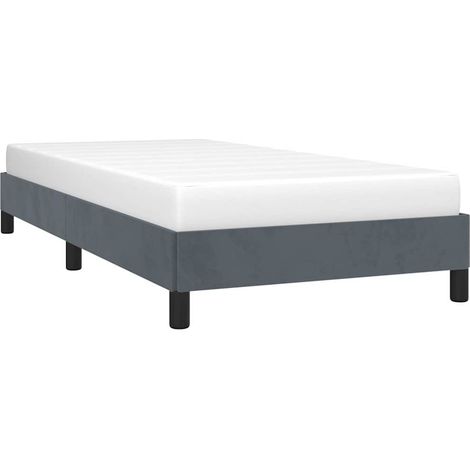 vidaXL Cadre de lit sans matelas gris foncé 100x190 cm velours (1/5)