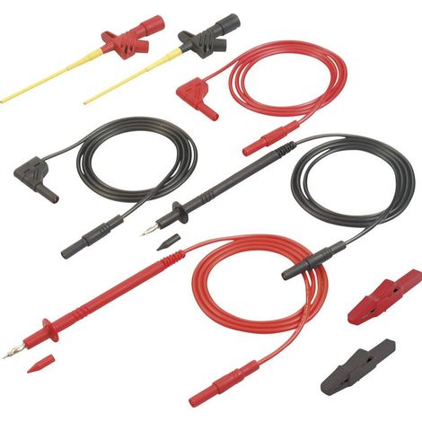 Sks-hirschmann 4250260200047 Set de cables de medición de seguridad negro rojo
