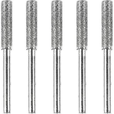 Lot de 5 têtes de meulage pour tronçonneuse à chaîne, outil d'affûtage de chaîne, machine de meulage pour scie à chaîne, argent, dimensions 3 x 4 mm (1/5)