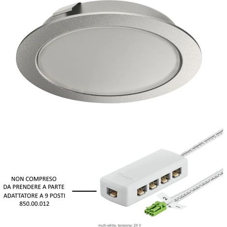 FARETTO MULTIWHITE DA INCASSO/APPLICARE FORO 55mm 24V ARGENTO HAFELE LOOX LED 3039 (1/3)
