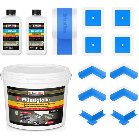 Dichtset Flüssigfolie 12 kg Duschabdichtung Bad Dichtband Innenecke Dichtfolie (1/5)