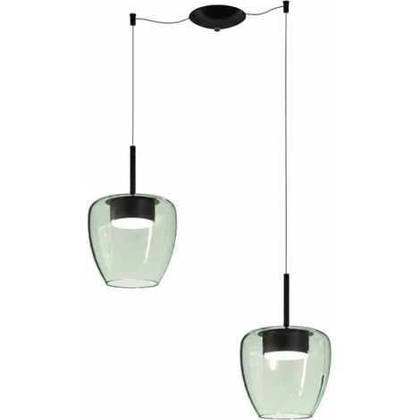Lampadario moderno top light kylie 1236 2p+r13multi+cili elet gx53 led metallo vetro pirex, vetro verde (1/5)