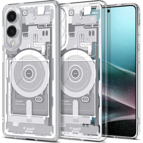 Custodia ibrida ultra bianca con stampa Mag e MagSafe per Samsung Galaxy S25 Edge - Bianca (1/5)